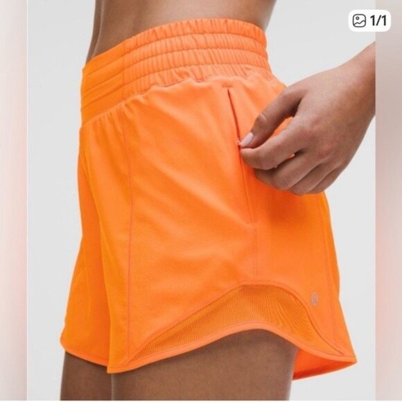 🧡 lululemon hotty high rise hot hot shorts 2.5” orange size 6 - Picture 2 of 14